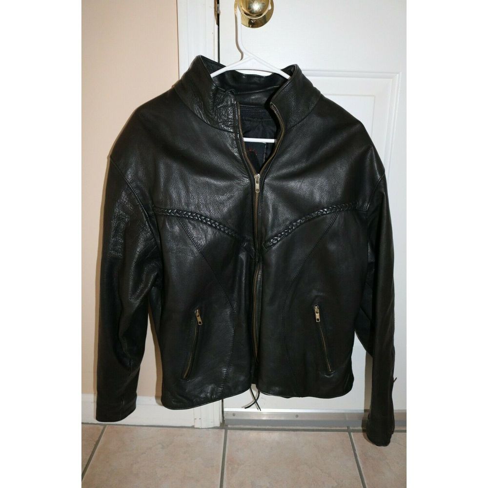 Womens Hot Leathers-Black Leather Jacket Size 18